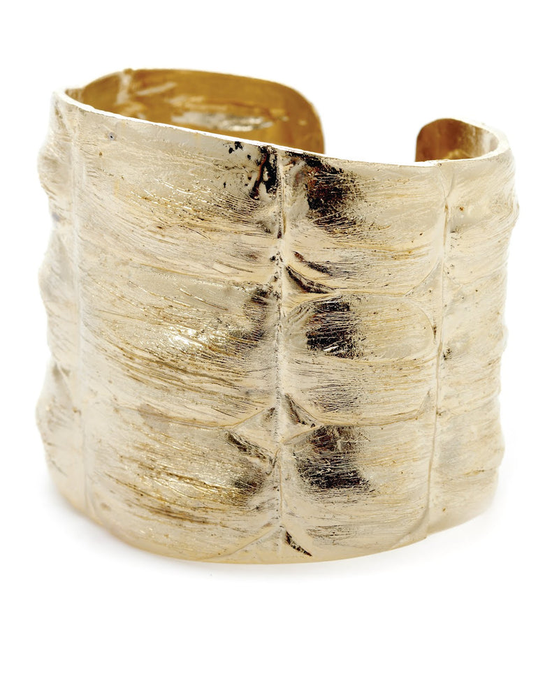 Cold Cast Crocodile Bangle in 10ct gold