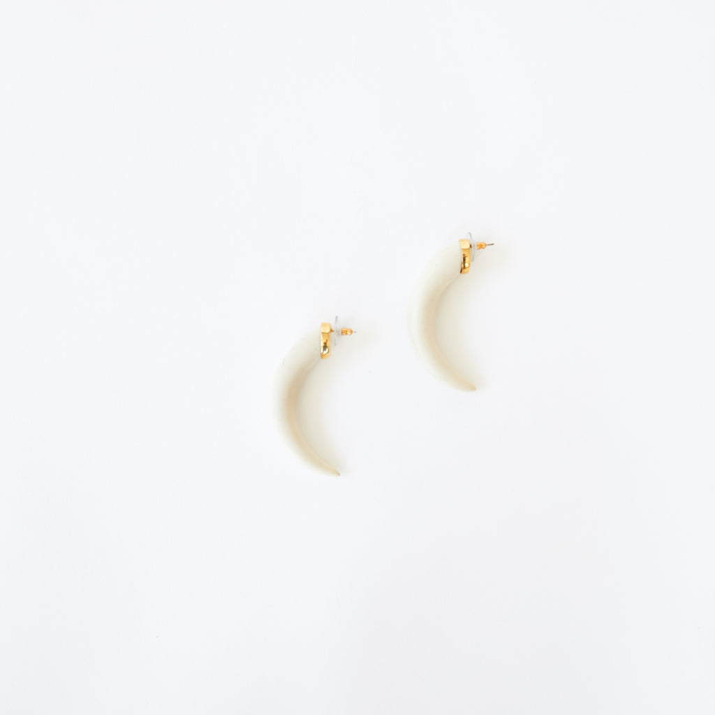 Horn Earring in White