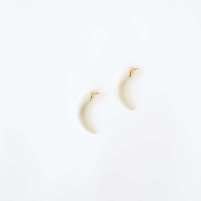 Horn Earring in White