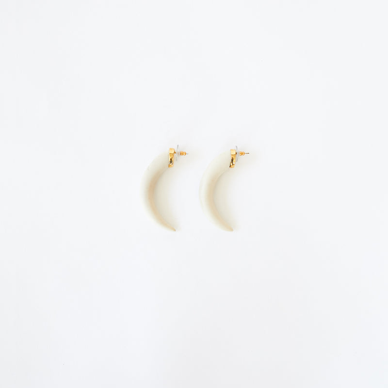 Horn Earring in White