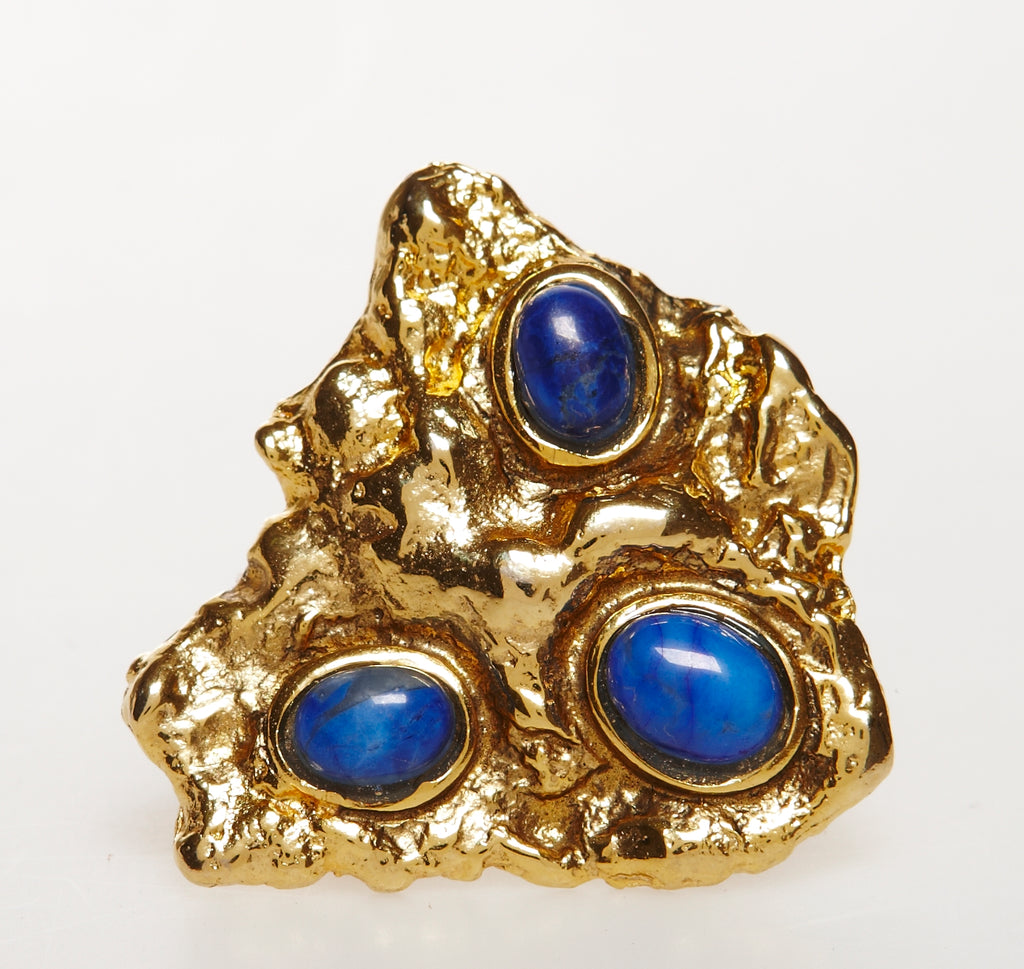 Melt Ring in gold with lapis