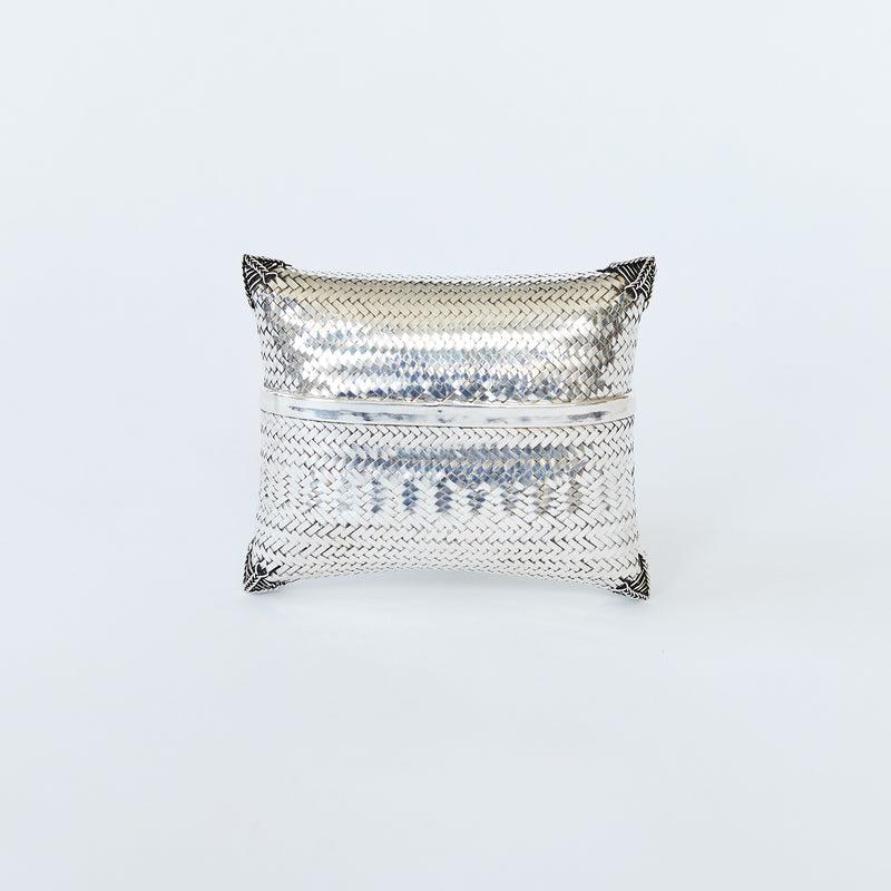 Woven Clutch Silver