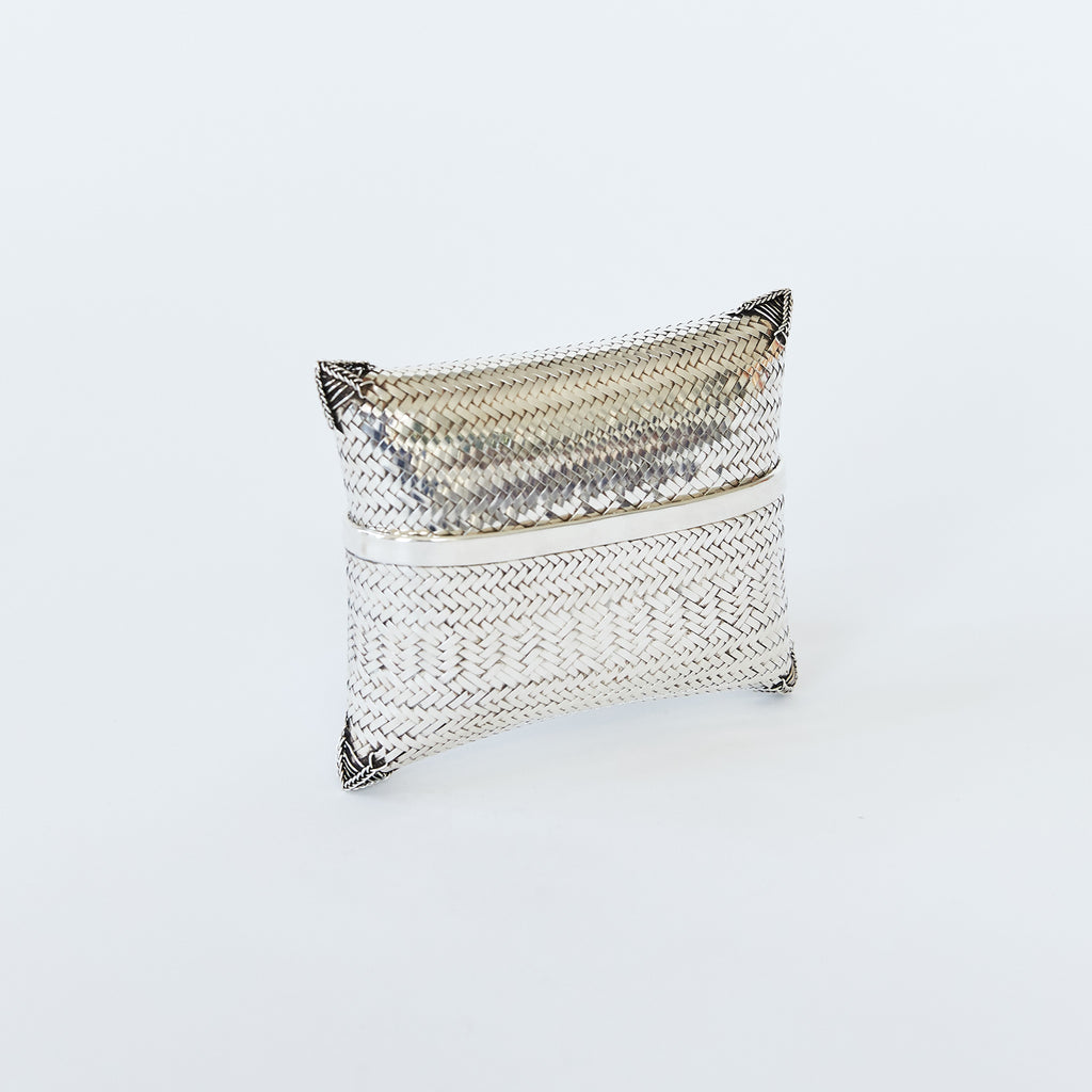 Woven Clutch Silver