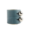 Wide Teal Croco Leather Cuff